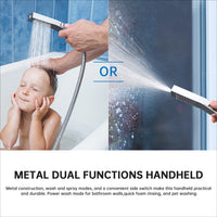G-Promise All Metal 14 Inches Rainfall Shower Head with Handheld Spray Combo, 3 Settings Diverter, Adjustable Extension Arm with Lock Joints, 71 Inches Stainless Steel Hose (Chrome)