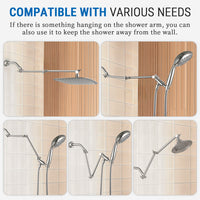 G-Promise 18 Inch Shower Extender with 6Inch Arm and Flange(Brushed Nickel) | Solid Brass Construction, Height and Angle Adjustable, Standard Connection Thread, All Installation Tools Included