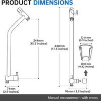 G-Promise All Metal Shower Diverter with 13.5 Inch Extended Holder(Chrome)
