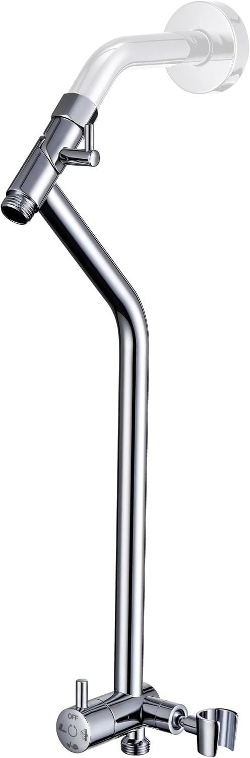 G-Promise All Metal Shower Diverter with 13.5 Inch Extended Holder(Chrome)
