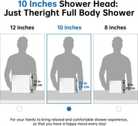 G-Promise All Metal 10 Inches Rainfall Shower Head with Handheld Spray Combo, 3 Settings Diverter, Adjustable Extension Arm with Lock Joints, 71 Inches Stainless Steel Hose (Chrome)