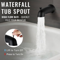 All Metal Shower Faucet Set, Dual Square Shower Head System with Handheld Wand, Diverter, Hose Complete Combo, Pressure Balance Rough-in Valve and Tub Spout Included (Matte Black)