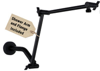 G-Promise 18 Inch Shower Extender with 6Inch Arm and Flange(Brushed Nickel) | Solid Brass Construction, Height and Angle Adjustable, Standard Connection Thread, All Installation Tools Included