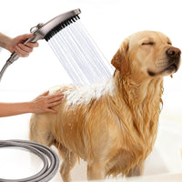 G-Promise 3 Mode Dog Shower Attachment with Pause Mode, Dog shower Sprayer with 100 Inches Hose, Metal Diverter, Adhesive Holder, for Fast and Easy Dog Bathing and Cleaning Indoor and Outdoor(Chrome)