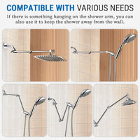 G-Promise 18 Inch Shower Extender with 6Inch Arm and Flange(Brushed Nickel) | Solid Brass Construction, Height and Angle Adjustable, Standard Connection Thread, All Installation Tools Included