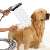 G-Promise 3 Mode Dog Shower Attachment with Pause Mode, Dog shower Sprayer with 100 Inches Hose, Metal Diverter, Adhesive Holder, for Fast and Easy Dog Bathing and Cleaning Indoor and Outdoor(Chrome)