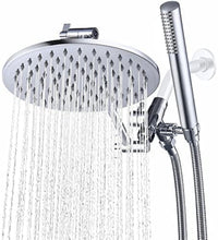 G-Promise All Metal Dual Shower Head Combo, 8 Inch Rainfall Shower Head, Handheld Spray Wand, Smooth 3-Way Diverter, with Adjustable Extension Arm, 71 Inches Long Hose (Brushed Nickel)