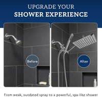 G-Promise All Metal 10" Dual Square Shower Head Combo | Rain Shower Head | Handheld Shower Wand | Adjustable | Smooth 3-Way Diverter | 71" Extra Long Hose - A Bathroom Upgrade (Chrome)