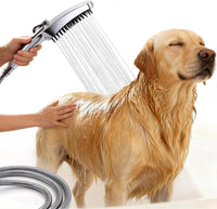 G-Promise 3 Mode Dog Shower Attachment with Pause Mode, Dog shower Sprayer with 100 Inches Hose, Metal Diverter, Adhesive Holder, for Fast and Easy Dog Bathing and Cleaning Indoor and Outdoor(Chrome)