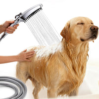 G-Promise 3 Mode Dog Shower Attachment with Pause Mode, Dog shower Sprayer with 100 Inches Hose, Metal Diverter, Adhesive Holder, for Fast and Easy Dog Bathing and Cleaning Indoor and Outdoor(Chrome)