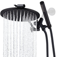 G-Promise All Metal Dual Shower Head Combo, 8 Inch Rainfall Shower Head, Handheld Spray Wand, Smooth 3-Way Diverter, with Adjustable Extension Arm, 71 Inches Long Hose (Brushed Nickel)