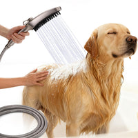 G-Promise 3 Mode Dog Shower Attachment with Pause Mode, Dog shower Sprayer with 100 Inches Hose, Metal Diverter, Adhesive Holder, for Fast and Easy Dog Bathing and Cleaning Indoor and Outdoor(Chrome)