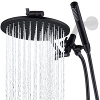 G-Promise All Metal Dual Shower Head Combo, 8 Inch Rainfall Shower Head, Handheld Spray Wand, Smooth 3-Way Diverter, with Adjustable Extension Arm, 71 Inches Long Hose (Brushed Nickel)