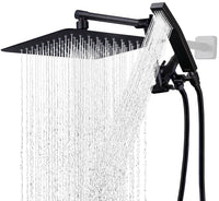 G-Promise All Metal 10 Inches Rainfall Shower Head with Handheld Spray Combo, 3 Settings Diverter, Adjustable Extension Arm with Lock Joints, 71 Inches Stainless Steel Hose (Chrome)