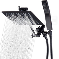 G-Promise All Metal 10" Dual Square Shower Head Combo | Rain Shower Head | Handheld Shower Wand | Adjustable | Smooth 3-Way Diverter | 71" Extra Long Hose - A Bathroom Upgrade (Chrome)