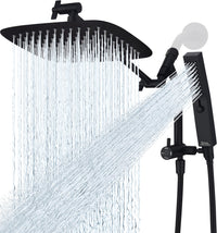 G-Promise All Metal 12 Inch Shower Head with Massage Mode Handheld, Rain Shower Head with Handheld Spray Combo, 3-Way Diverter with Pause Setting, 11 Inch Adjustable Extension Arm (Chrome)