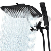 G-Promise All Metal 10" Dual Square Shower Head Combo | Rain Shower Head | Handheld Shower Wand | Adjustable | Smooth 3-Way Diverter | 71" Extra Long Hose - A Bathroom Upgrade (Chrome)