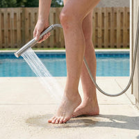 G-Promise 316 Marine Grade Stainless Steel Outdoor Shower Kit - Includes 10" Rain Shower Head & Handheld Spray, Wall Mounted, Maximum Corrosion Resistant for Poolside, Backyard, Coastal Homes