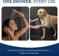 G-Promise All Metal 10" Dual Square Shower Head Combo | Rain Shower Head | Handheld Shower Wand | Adjustable | Smooth 3-Way Diverter | 71" Extra Long Hose - A Bathroom Upgrade (Chrome)