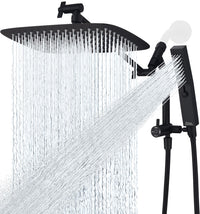 G-Promise All Metal 12 Inch Shower Head with Massage Mode Handheld, Rain Shower Head with Handheld Spray Combo, 3-Way Diverter with Pause Setting, 11 Inch Adjustable Extension Arm (Chrome)