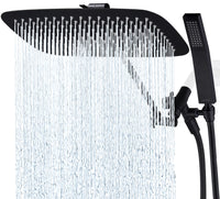 G-Promise All Metal 10" Dual Square Shower Head Combo | Rain Shower Head | Handheld Shower Wand | Adjustable | Smooth 3-Way Diverter | 71" Extra Long Hose - A Bathroom Upgrade (Chrome)