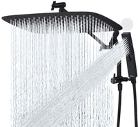 G-Promise All Metal 12 Inch Shower Head with Massage Mode Handheld, Rain Shower Head with Handheld Spray Combo, 3-Way Diverter with Pause Setting, 11 Inch Adjustable Extension Arm (Chrome)