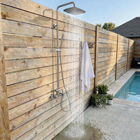G-Promise 316 Marine Grade Stainless Steel Outdoor Shower Kit - Includes 10" Rain Shower Head & Handheld Spray, Wall Mounted, Maximum Corrosion Resistant for Poolside, Backyard, Coastal Homes