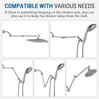 G-Promise 18 Inch Shower Extender with 6Inch Arm and Flange(Brushed Nickel) | Solid Brass Construction, Height and Angle Adjustable, Standard Connection Thread, All Installation Tools Included