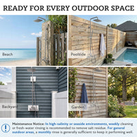 G-Promise 316 Marine Grade Stainless Steel Outdoor Shower Kit - Includes 8--10" Rain Shower Head & Handheld Spray, Wall Mounted, Maximum Corrosion Resistant for Poolside, Backyard, Coastal Homes
